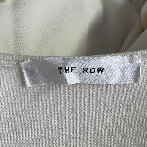 THE ROW Size L Cream Merino Wool Cashmere Crew Neck Pullover - Picture 5 of 6